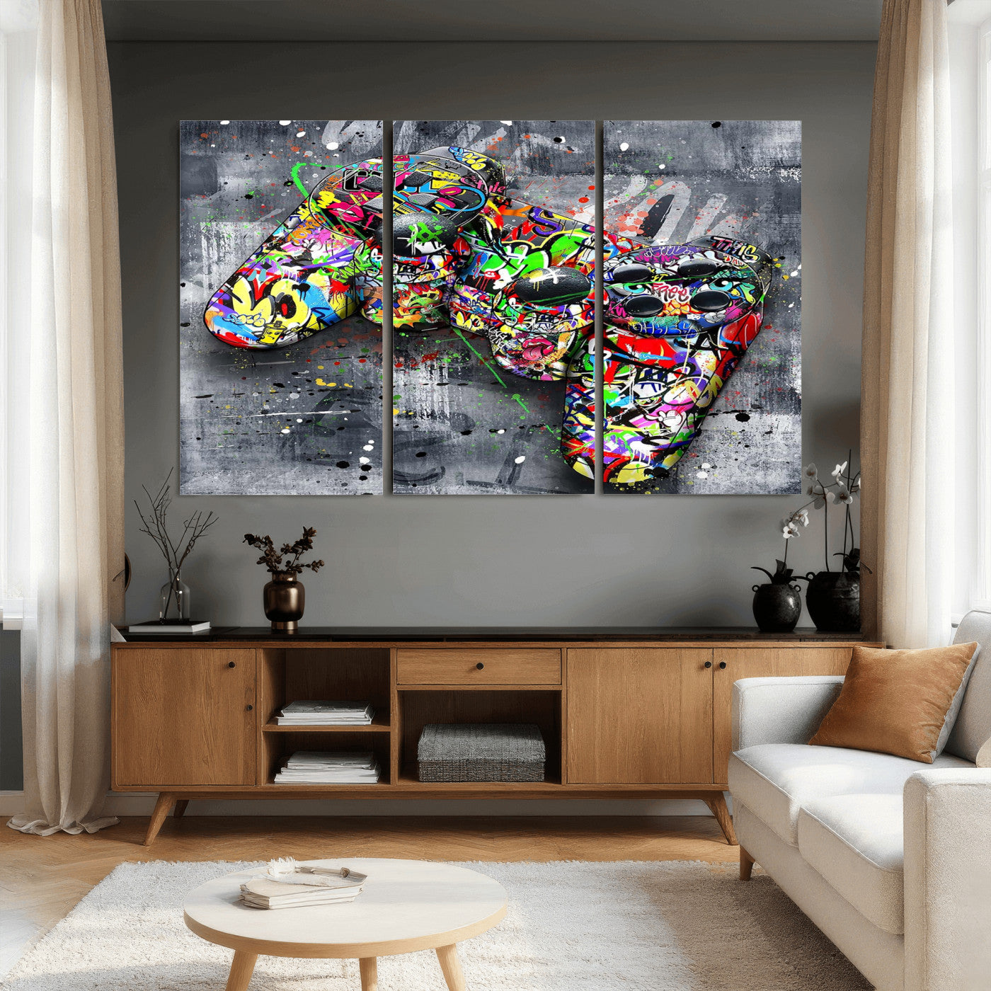 42929610-MGV-CV-36X24 - Graffiti Canvas Wall-Art For Bedroom - Gaming Wall Art For Teen Boys - Abstract Painting Pop Art Modern Home Wall Decor Ready to Hang