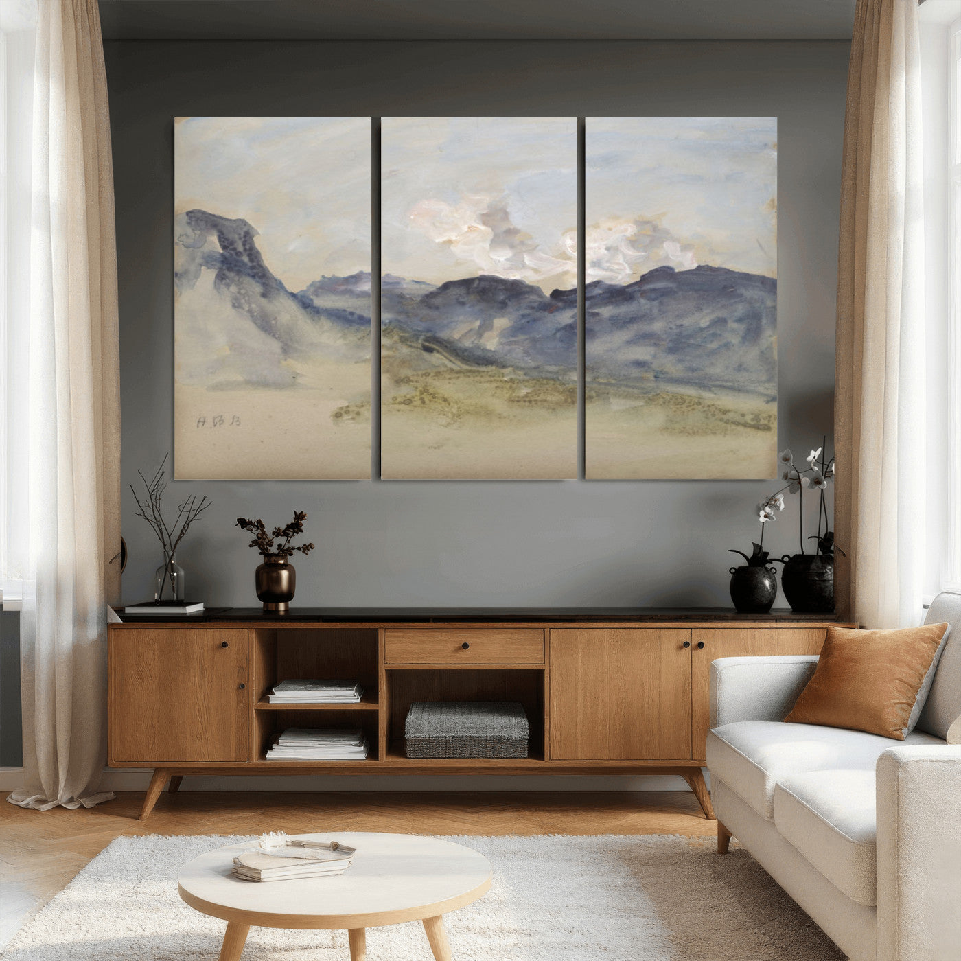 14644686-MGV-CV-36X24 - Alps Hercules Brabazon Brabazon Abstract Wall Art Canvas Print for Modern Home Decor