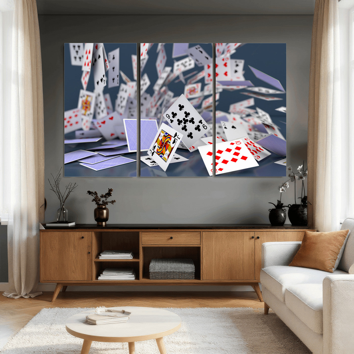 66392185-MGV-CV-36X24 - Playing Cards Canvas Wall Art | Casino Game Room Decor, Poker Decor Art