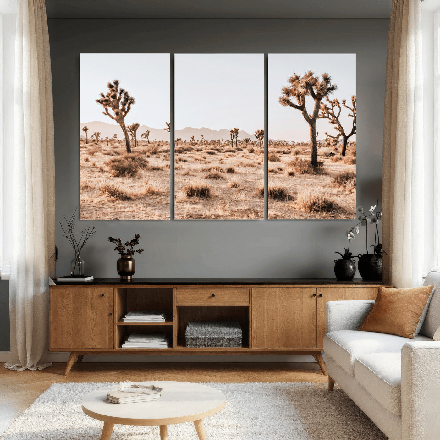 33549408-MGV-CV-36X24 - Joshua Tree Desert Canvas Wall Art Print - Desert Landscape Photography, Boho Southwest Wall Decor, Nature Canvas, Ready to Hang