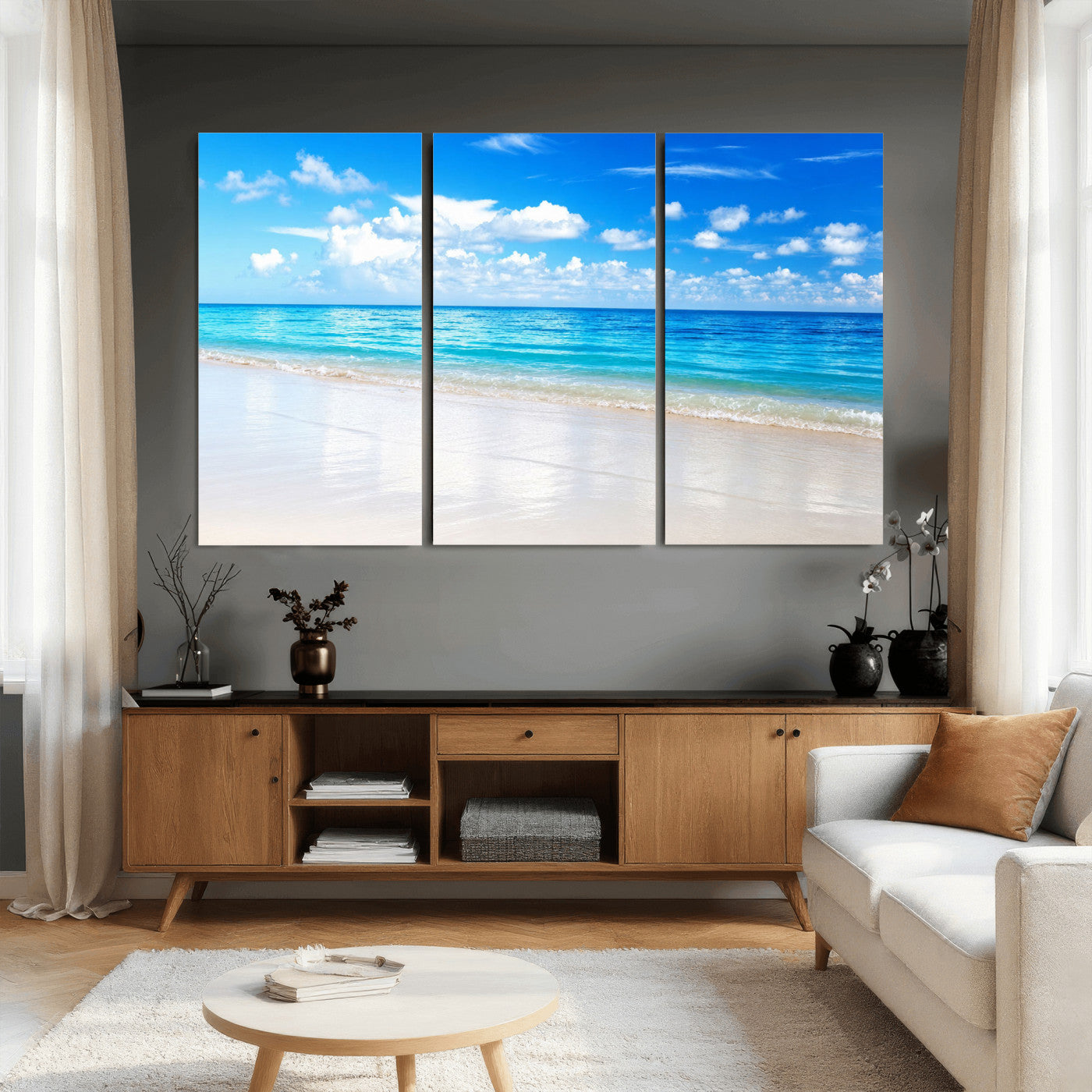 67491909-MGV-CV-36X24 - Tropical Beach Ocean Wall Art Canvas Print for Home Decor