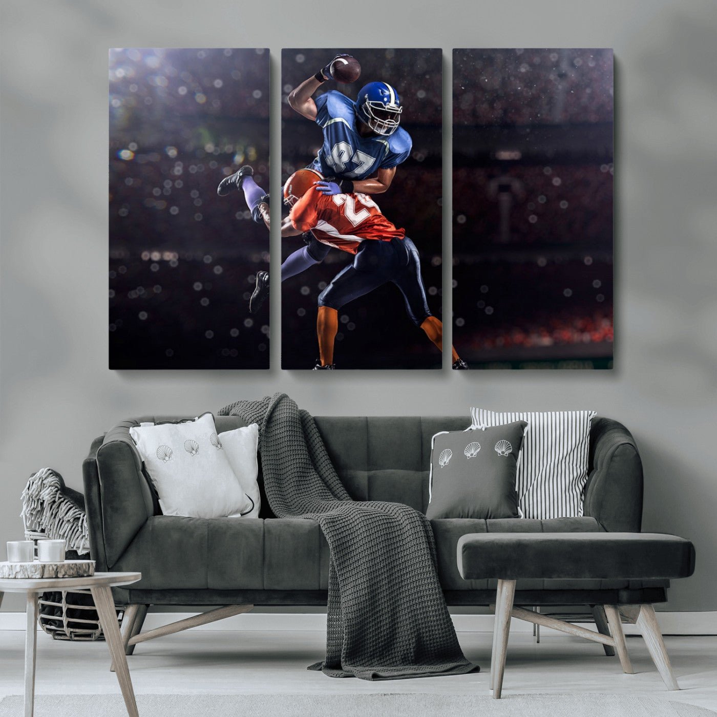 76491-MGV-CV-36X24-American Football Wall Art Canvas Print, Stadium Sport Wall Art Print