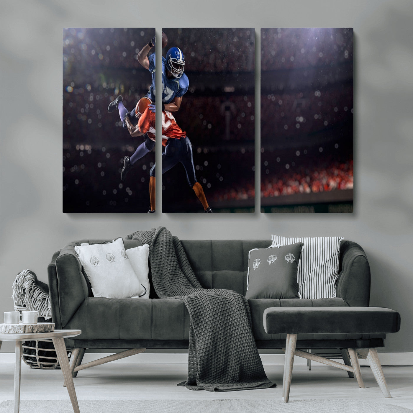 68009-MGV-CV-36X24-American Football Wall Art Canvas Print, Stadium Sport Wall Art Print