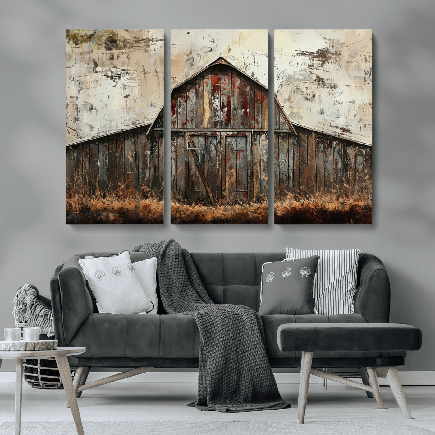 -Rustic Barn Wall Art | Farmhouse Wall Decor Canvas Print | Ready to Hang Barn Decor for Cabin or