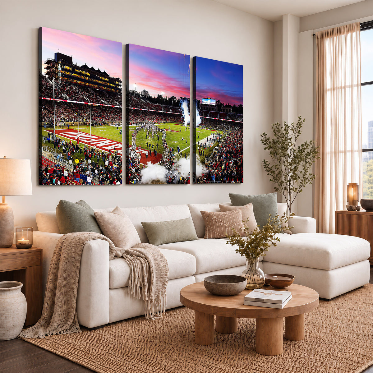 25557-PAN-FL-20X10 - Stanford University Cardinal Football Team Print - Stanford Stadium Wall Art Canvas Print