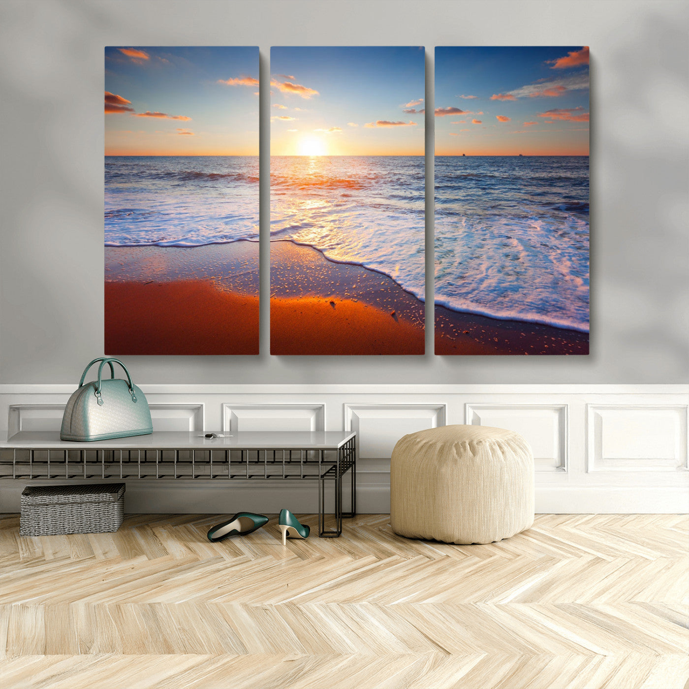 96736-MGV-CV-36X24-Ocean Beach Canvas Wall Art Beach Canvas, Coastal Sunset Tropical Island Beach Sunset Artwork Print