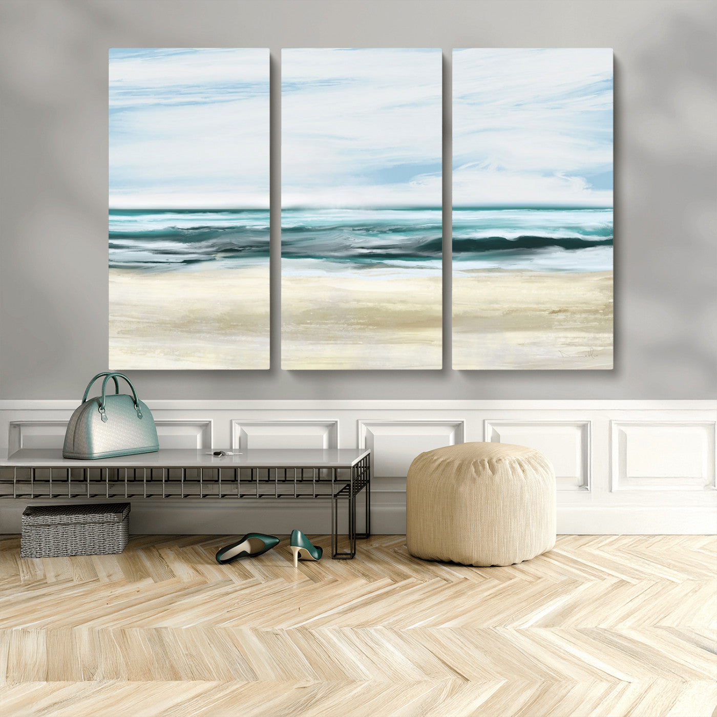96301-MGV-CV-48X32-3P-Ocean Abstract Wall Art Canvas Print