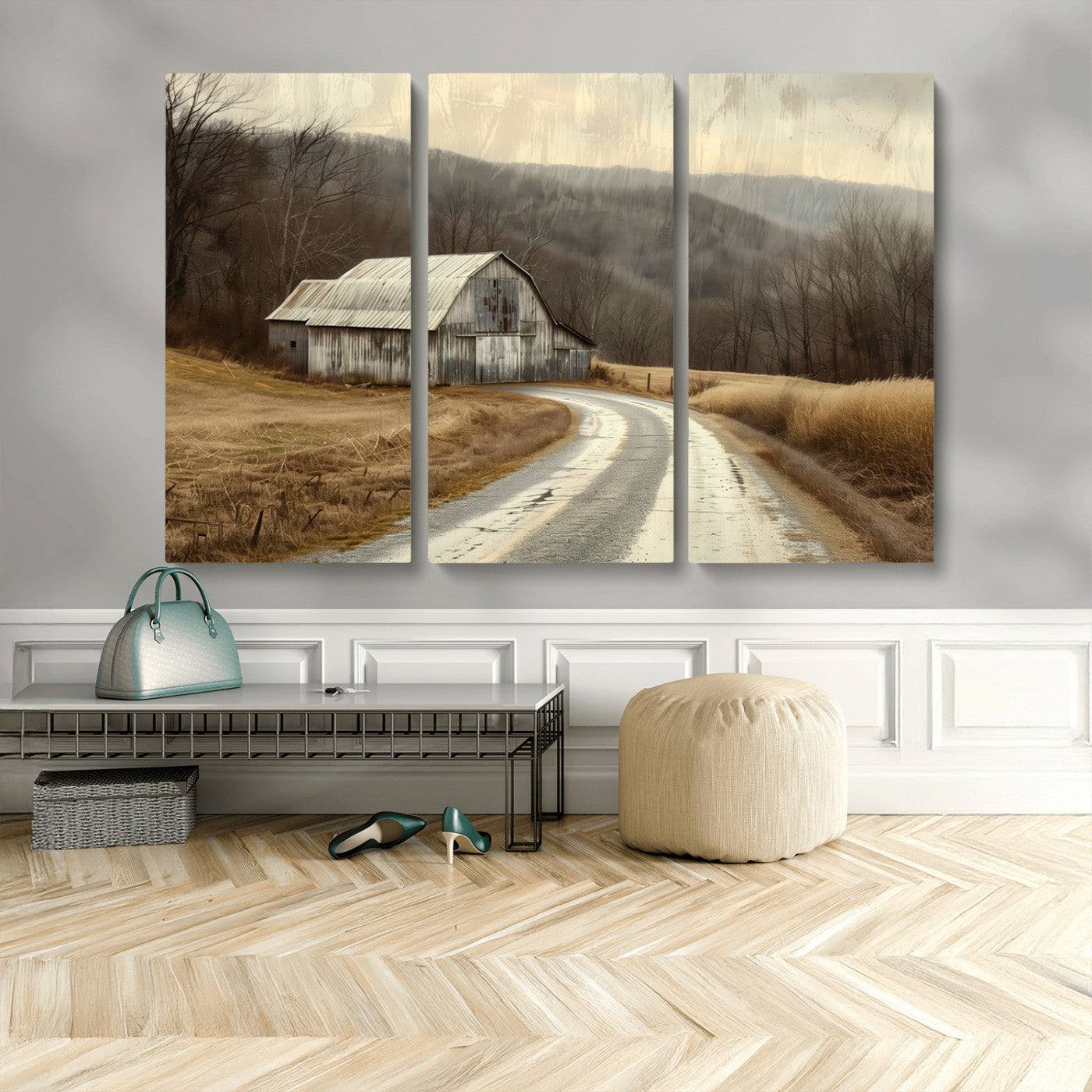 10376-MGV-CV-48X32-3P-Vintage Barn for Farmhouse Wall Decor Canvas Print