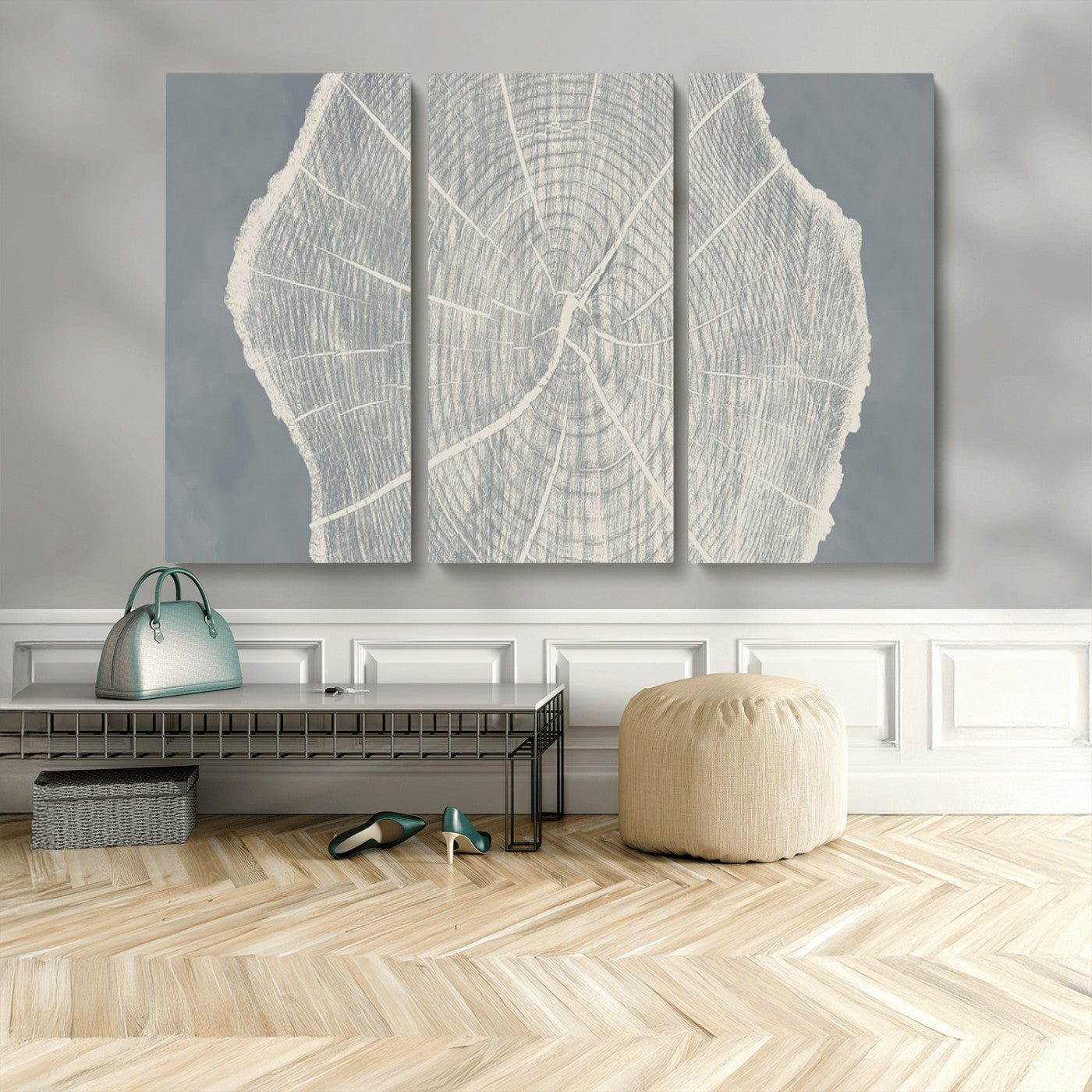 25547-MGV-CV-48X32-3P-Abstract Tree Ring Wall Art Canvas Print – Nature-Inspired, Ready to Hang, Modern Home Decor