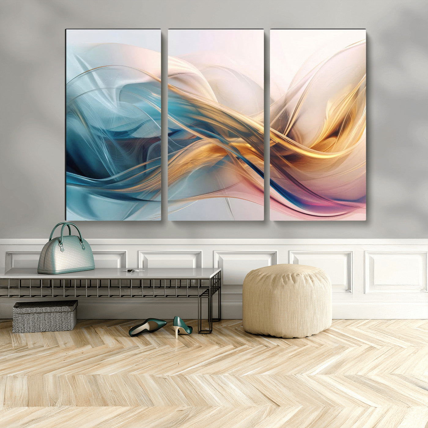 17461-MGV-CV-48X32-3P-Abstract Flowing Colors Wall Art Canvas Print