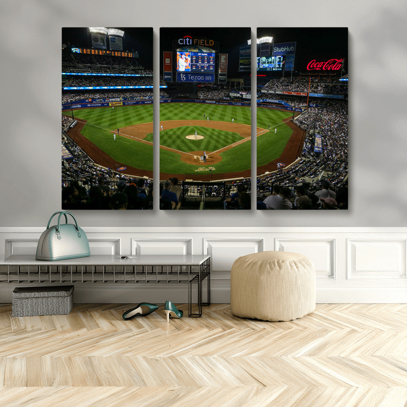 25148-MGV-CV-48X32-3P-Los Angeles Dodgers Baseball Team Print - California Dodger Stadium Wall Art Canvas Print