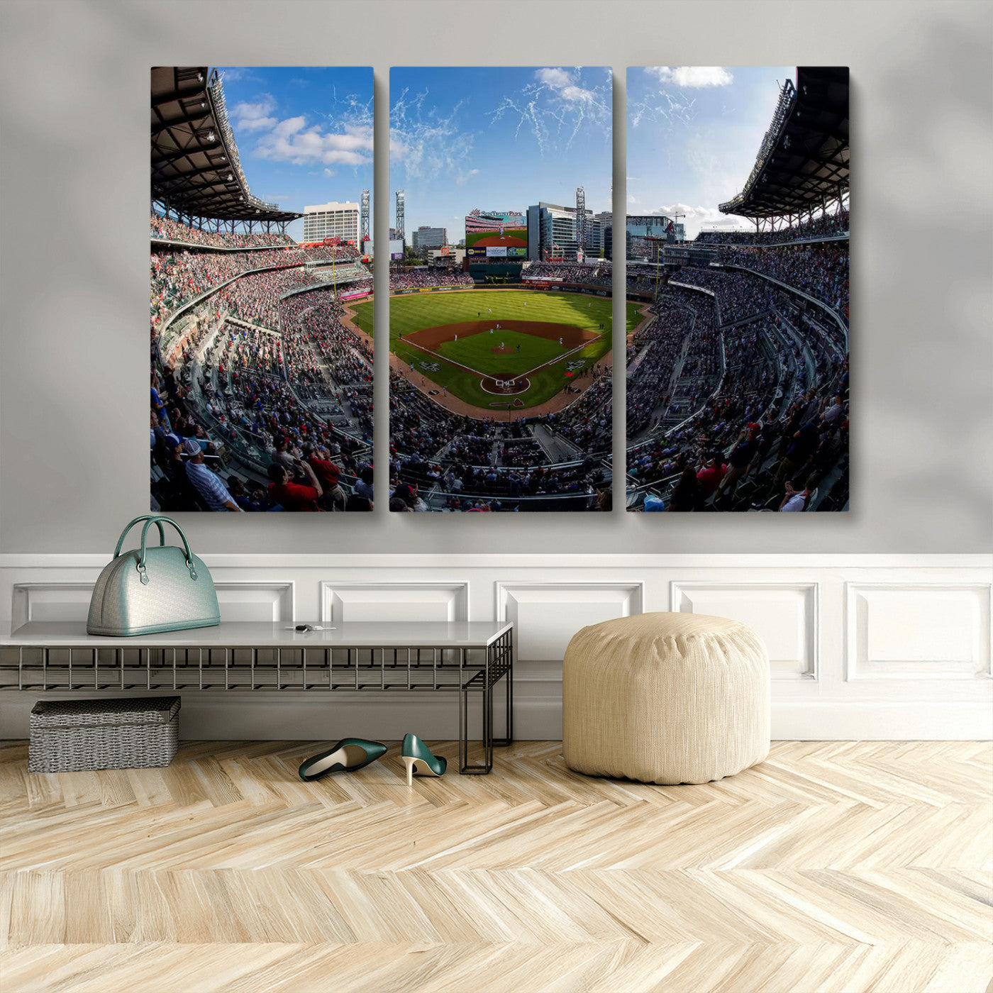 78608-MGV-CV-48X32-3P-Truist Park Stadium Canvas Wall Art - Atlanta Braves Game Day Exclusive Decor