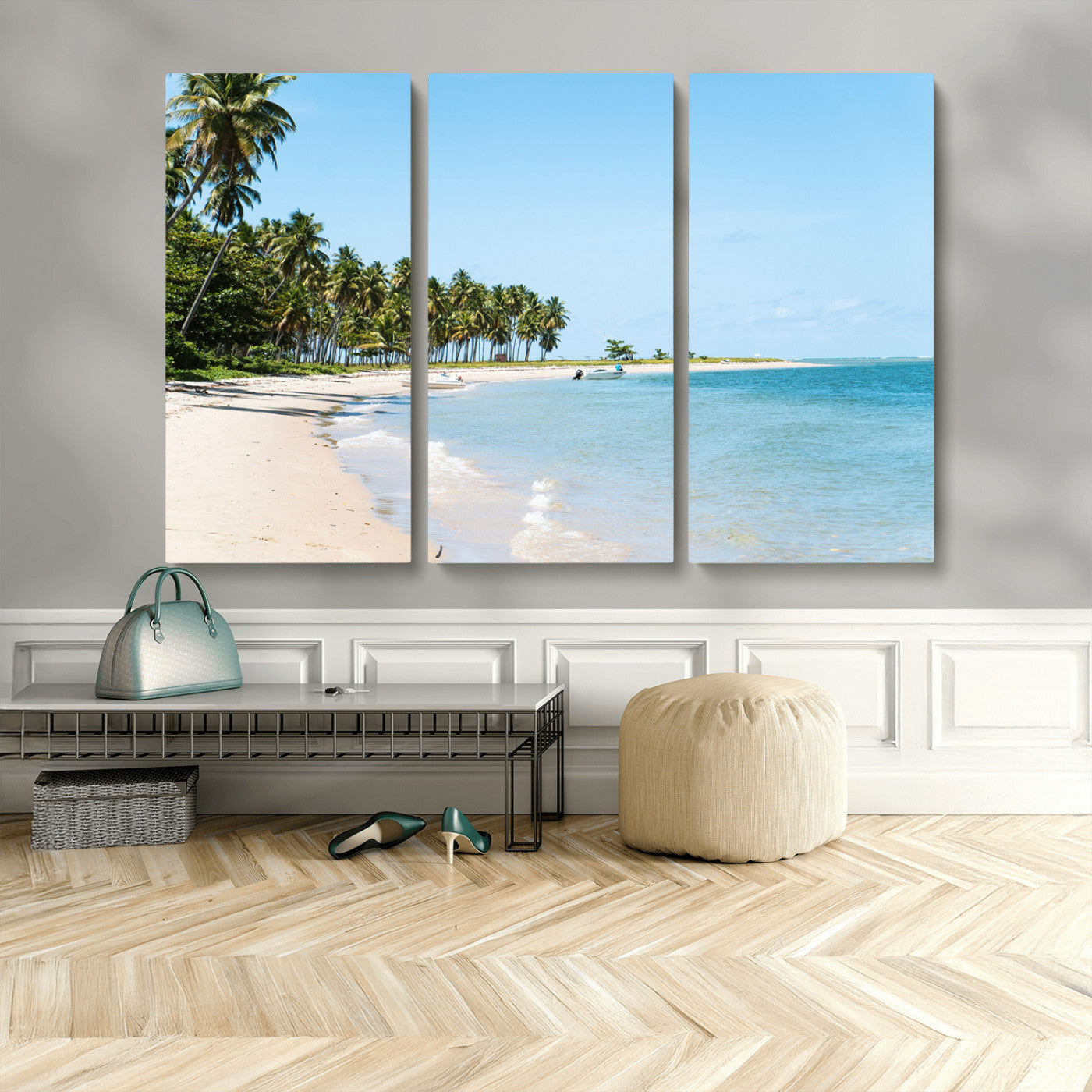 37858872-MGV-CV-36X24 - Palm Tree Paradise Coastal Wall Art – Beach Scene and Ocean Breeze Canvas Print Tranquil Tropical Shore Decor for Living Room, Bedroom or Office