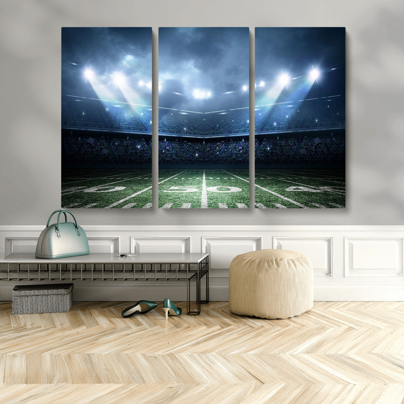 74741-MGV-CV-36X24-American Football Stadium Wall Art Canvas, American Football Stadium Canvas Print