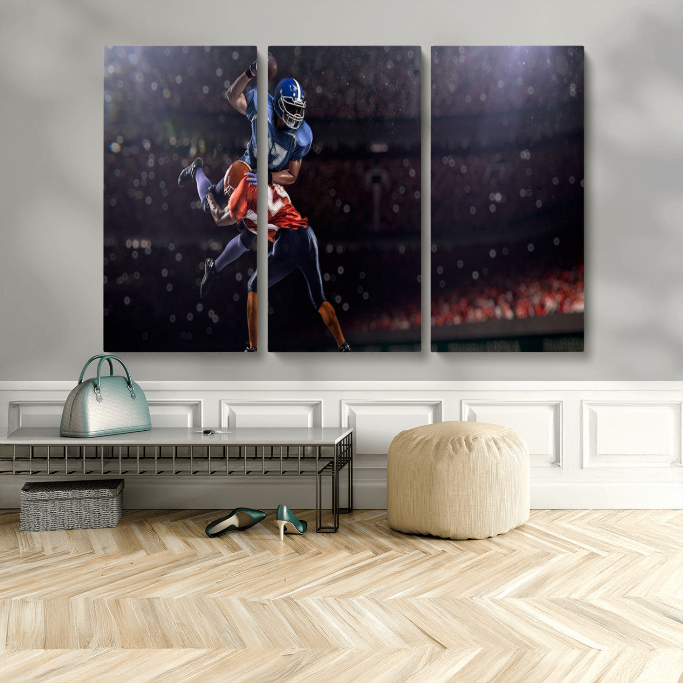 68009-MGV-CV-36X24-American Football Wall Art Canvas Print, Stadium Sport Wall Art Print