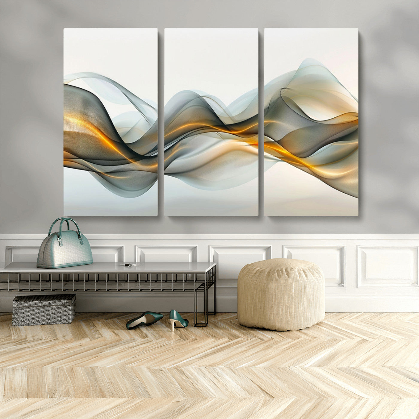 ES1001-MGV-CV-36X24-Abstract Wave Canvas Wall Art – Fluid Contemporary Elegance in Motion – Ready to Hang