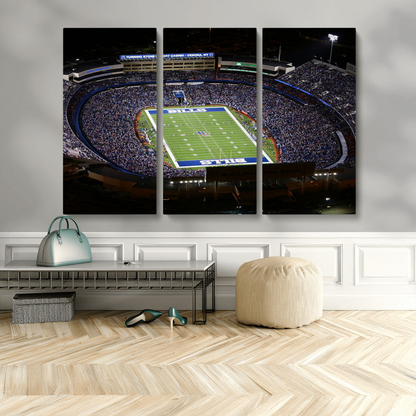 19030-MGV-CV-48X32-3P-Buffalo Bills NFL Football Team Print - Highmark Stadium Wall Art Canvas Print