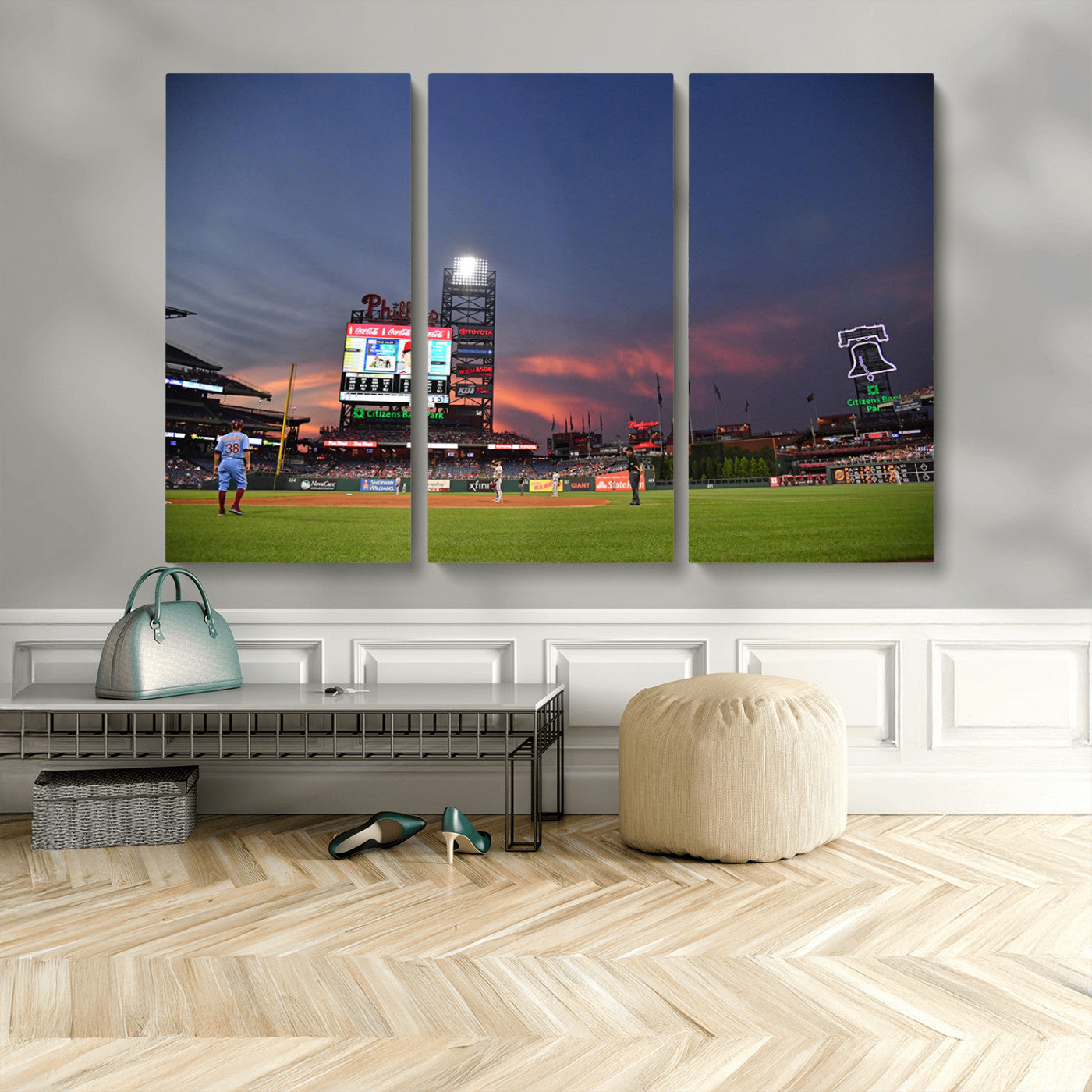 22594-MGV-CV-48X32-3P-Philadelphia Phillies Baseball Print - Philadelphia Citizens Bank Park Stadium Wall Art, Phillies