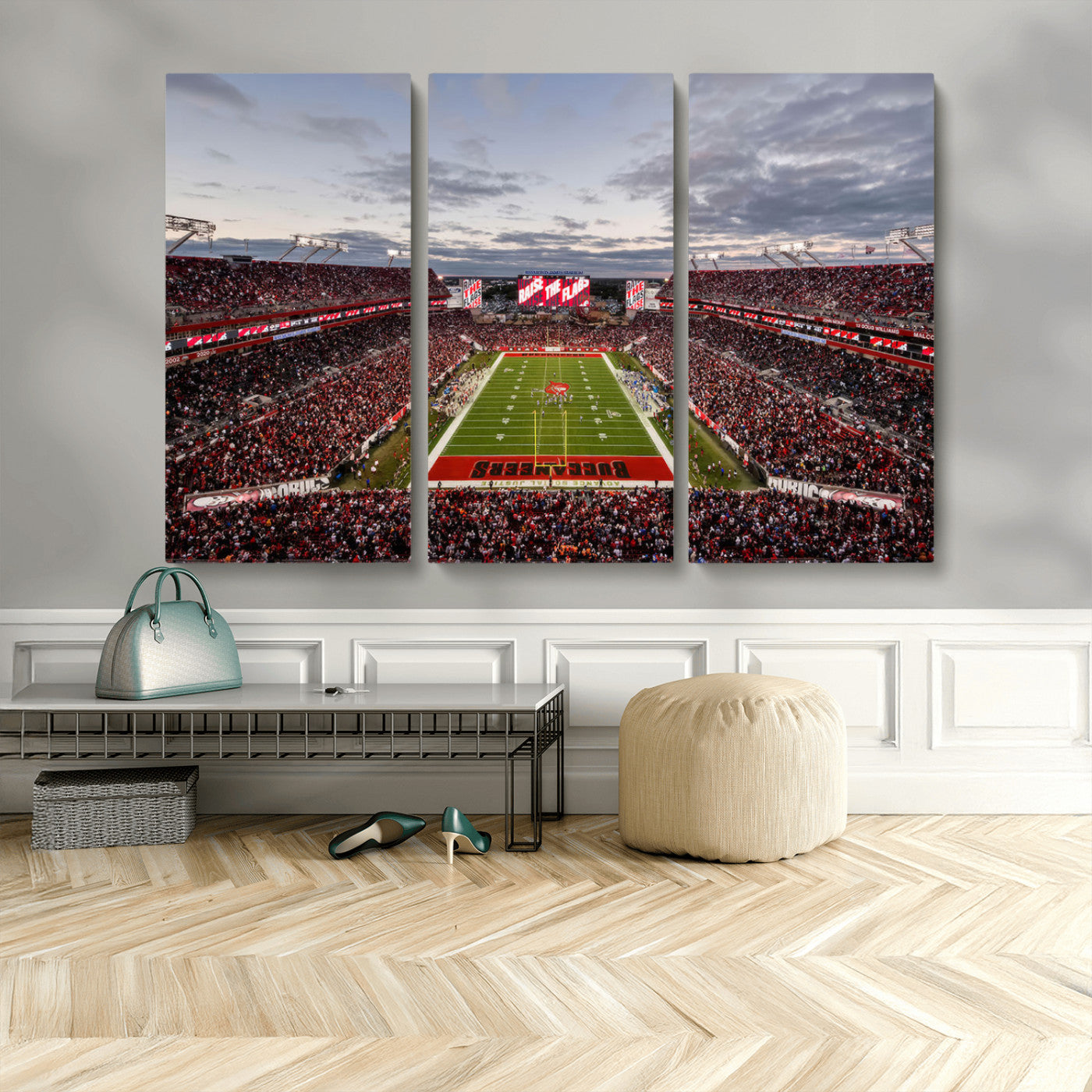 35698-MGV-CV-48X32-3P-Florida Tampa Raymond James Stadium Wall Art Canvas Print - NFL Football Stadium Print Canvas