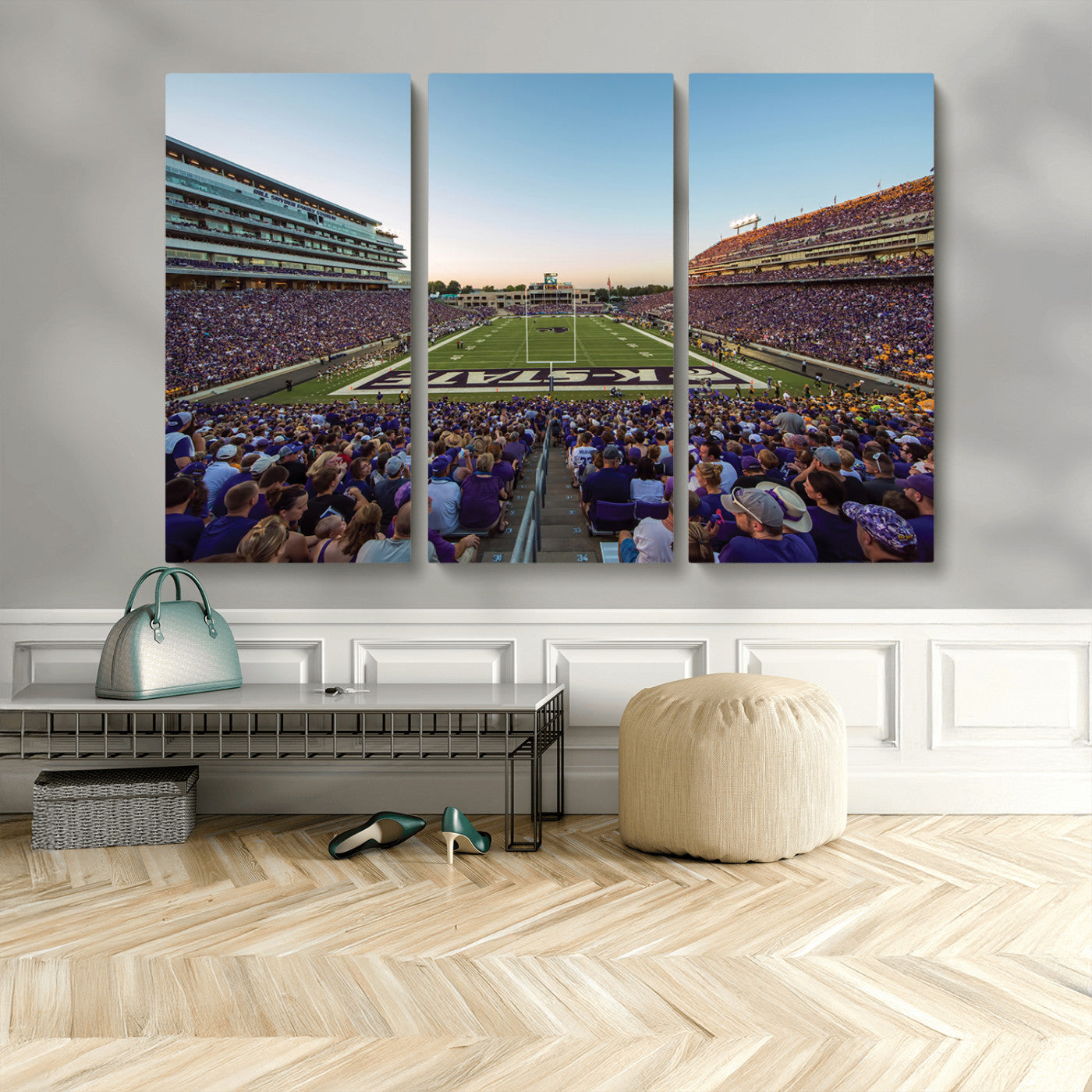 82792-MGV-CV-48X32-3P-Kansas State University Wildcats Football Team Print - Manhattan Bill Snyder Family Football Stadium