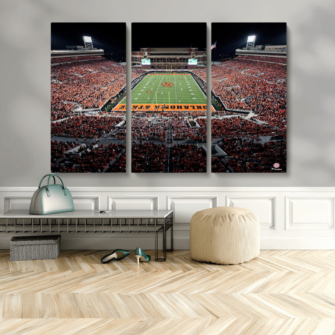 81675-MGV-CV-36X24-Boone Pickens Stadium Wall Art Oklahoma State Cowboys Print Framed Sports Canvas Art for Home, Office, Living Room