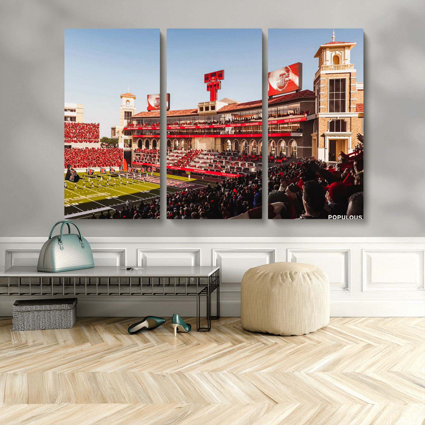 89744-MGV-CV-48X32-3P-Jones AT&T Stadium Texas Tech Red Raiders Wall Art | Large Att Stadium Canvas Print | College
