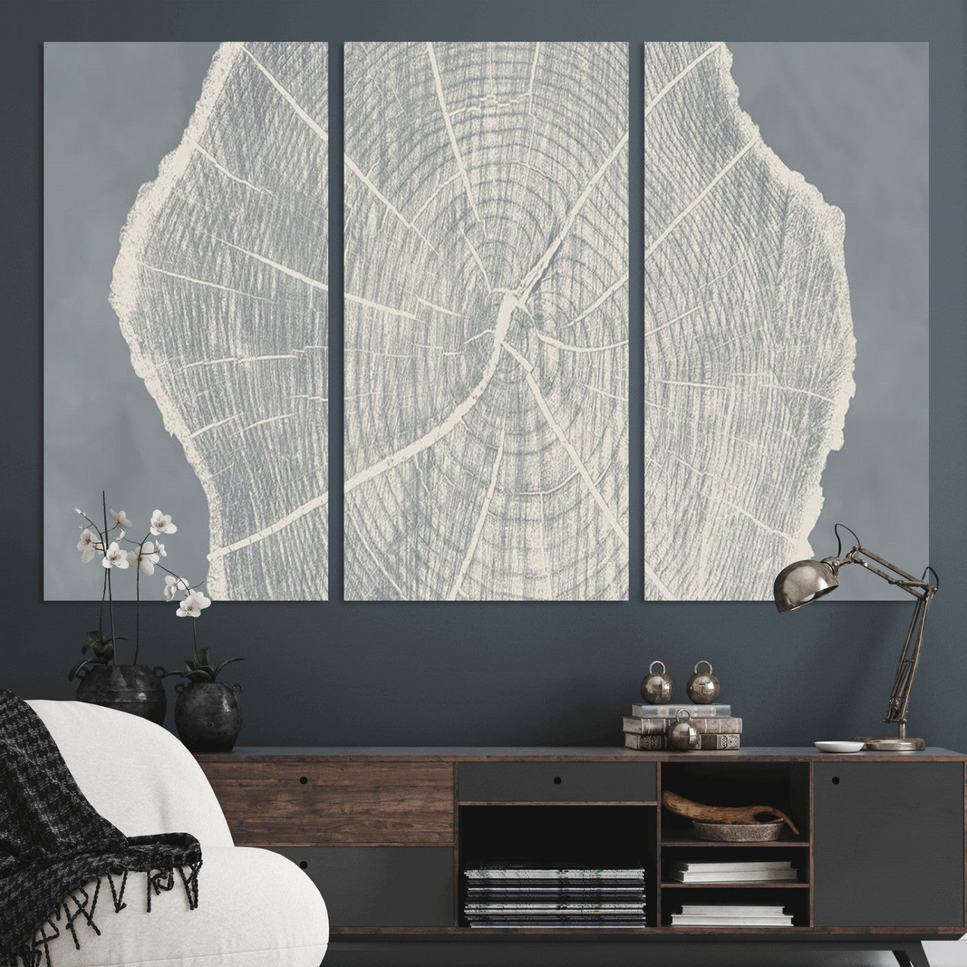 25547-MGV-CV-36X24-Abstract Tree Ring Wall Art Canvas Print – Nature-Inspired, Ready to Hang, Modern Home Decor