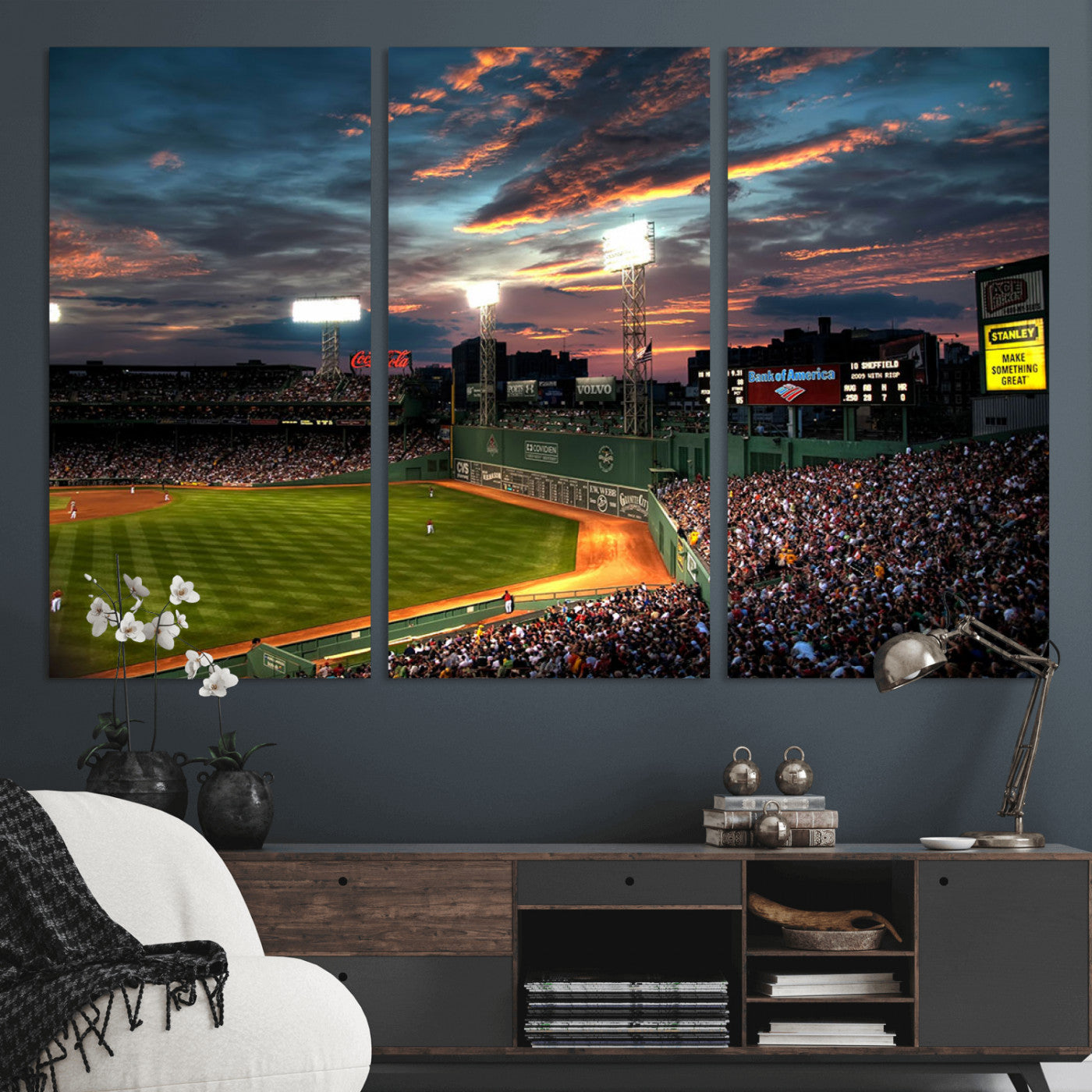 -Fenway Park Wall Art Canvas Print | Large Baseball Stadium Canvas Print for Boston Red Sox Fans |