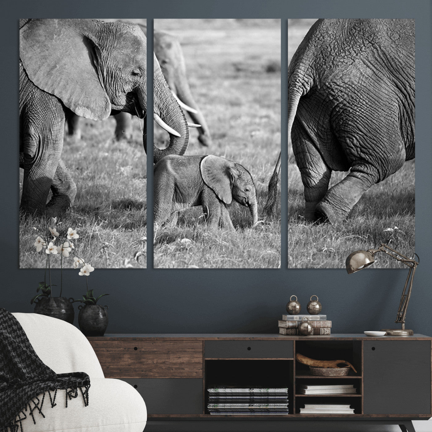-Wild Elephant Wall Art Canvas Print