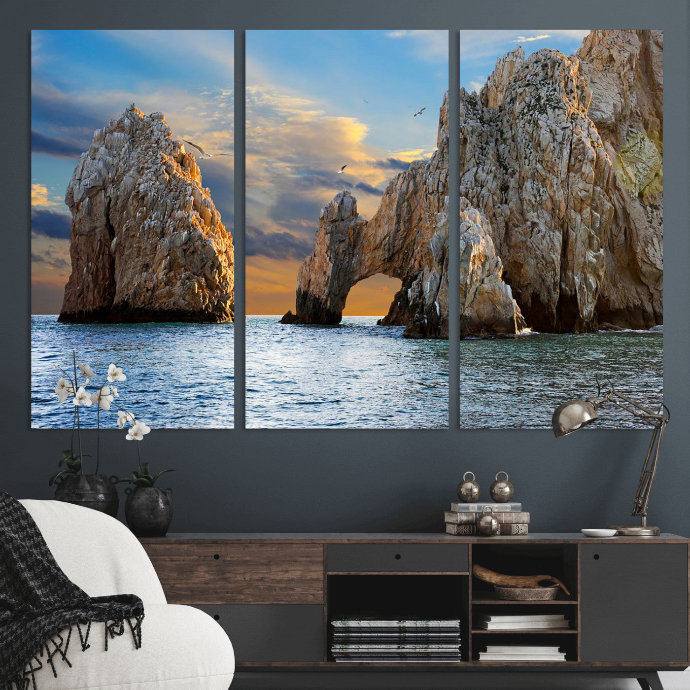 63505689-MGV-CV-36X24 - El Arco Cabo San Lucas Ocean Arch Wall Art Canvas Print, Baja California Rock Arch Seascape Canvas Print, Mexico Coastal Landmark Scenic Art Printing