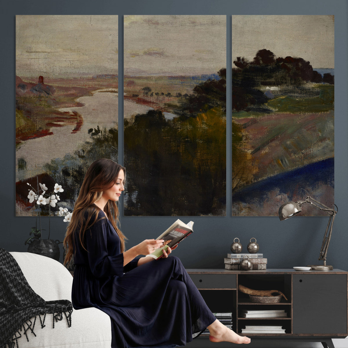 55507874-_Poster-30x20 - Jacek Malczewski Landscape at the Vistula Wall Art Canvas Print