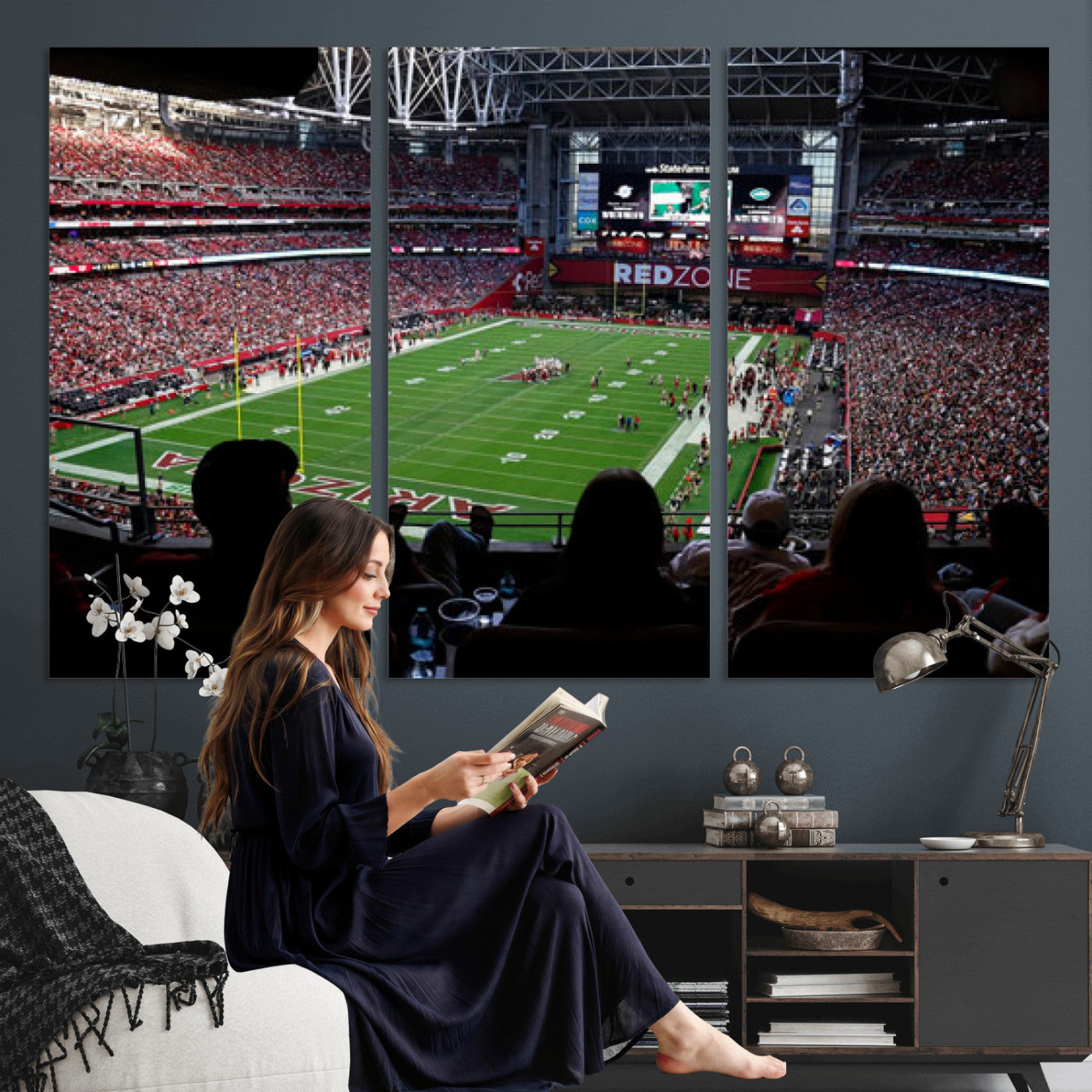 84196298-MGV-CV-36X24 - State Farm Stadium Canvas Wall Art, Arizona Cardinals Football Stadium Print, Glendale NFL Arena Photography Artwork