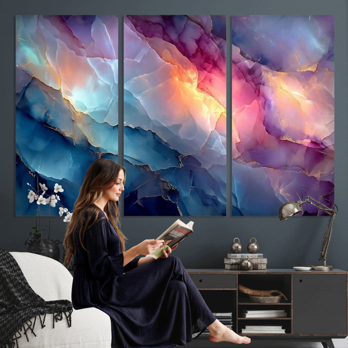 28163849-MGV-CV-36X24 - Colorful Abstract Canvas Wall Art Print, Vibrant Popup Color Art Print