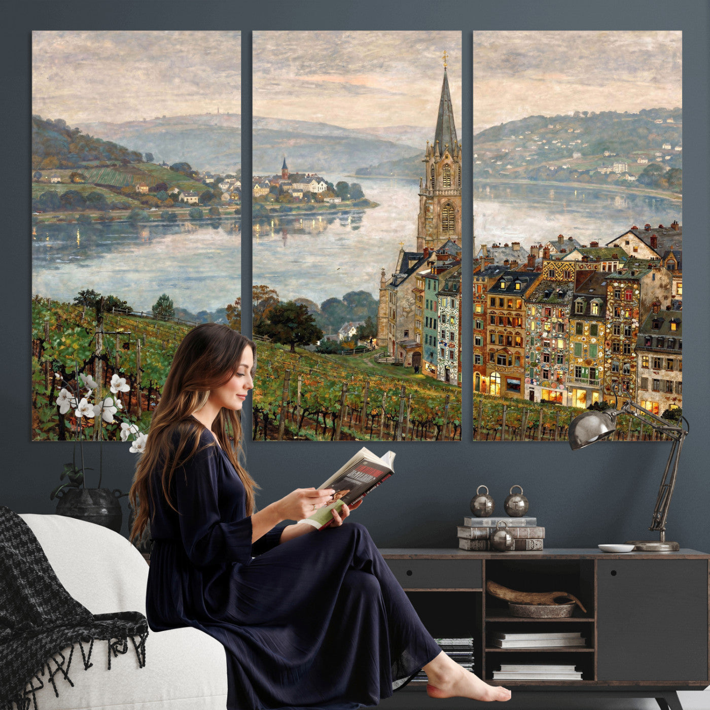 62626662-MGV-CV-36X24 - Mosel City Mosel River by Nicolai Astudin Wall Art Canvas Print
