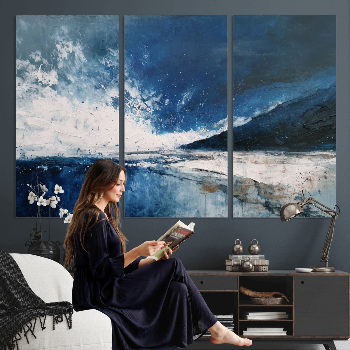 76136620-MGV-CV-36X24 - Extra Large Abstract Wall Art Canvas Print
