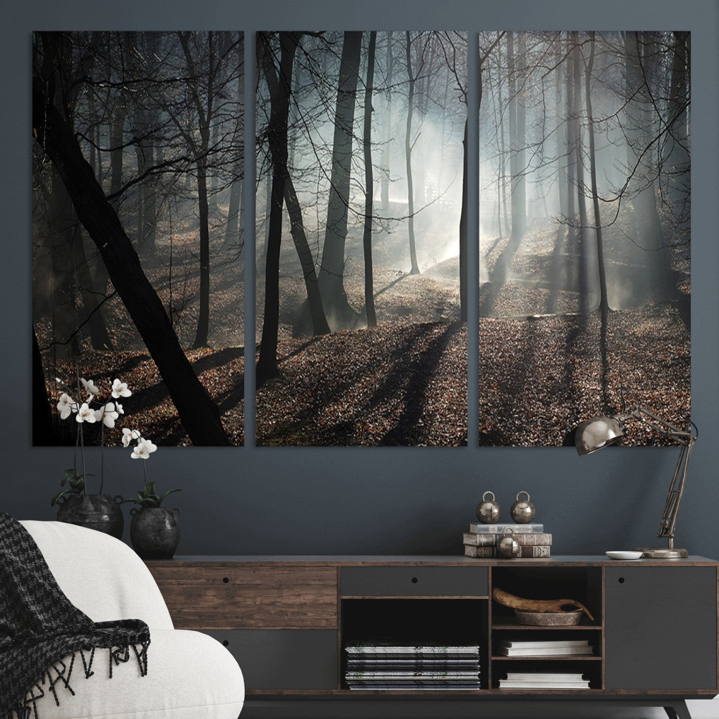 -Dark Family and Tree Wall Art Canvas Print