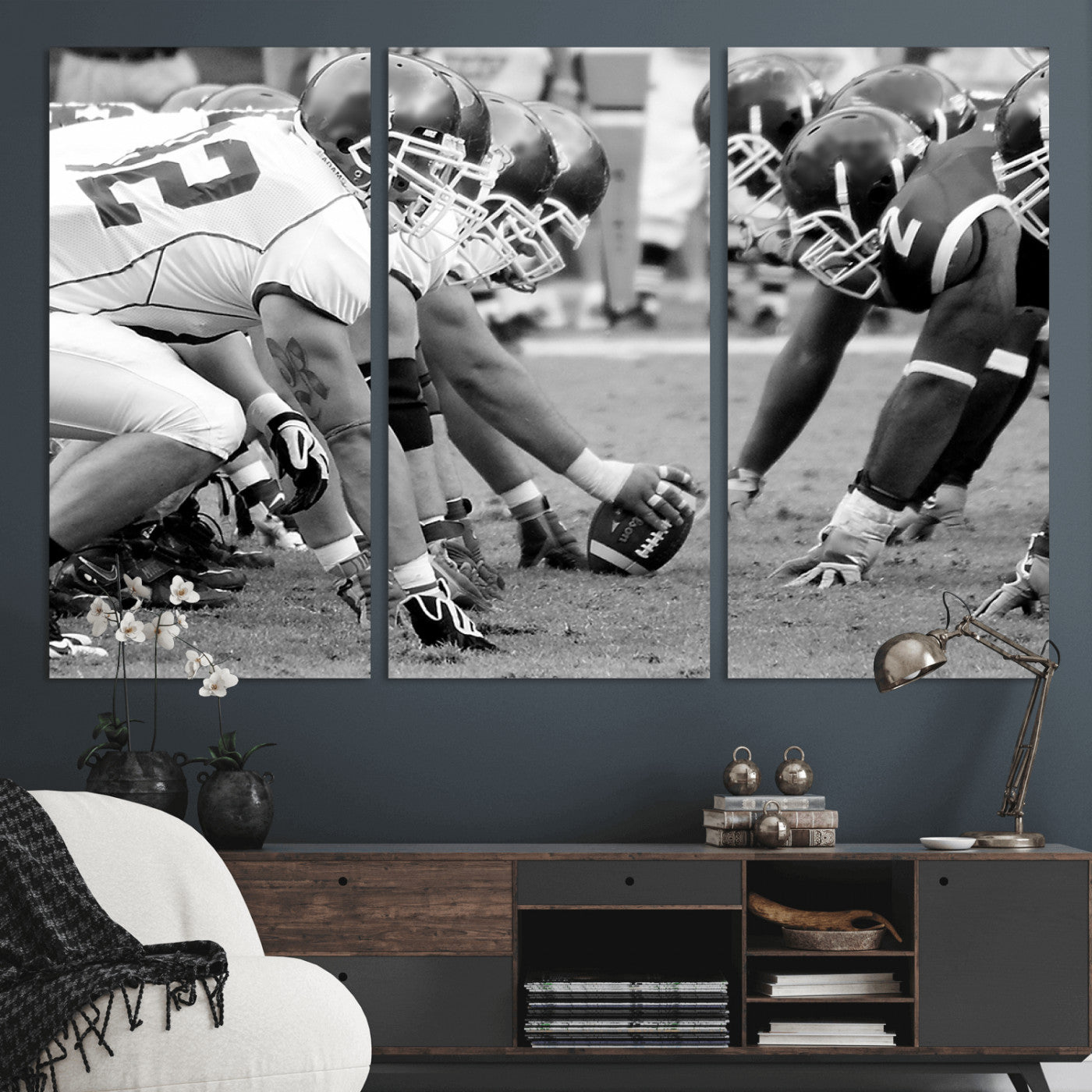 -American Football Player Wall Art Canvas Print