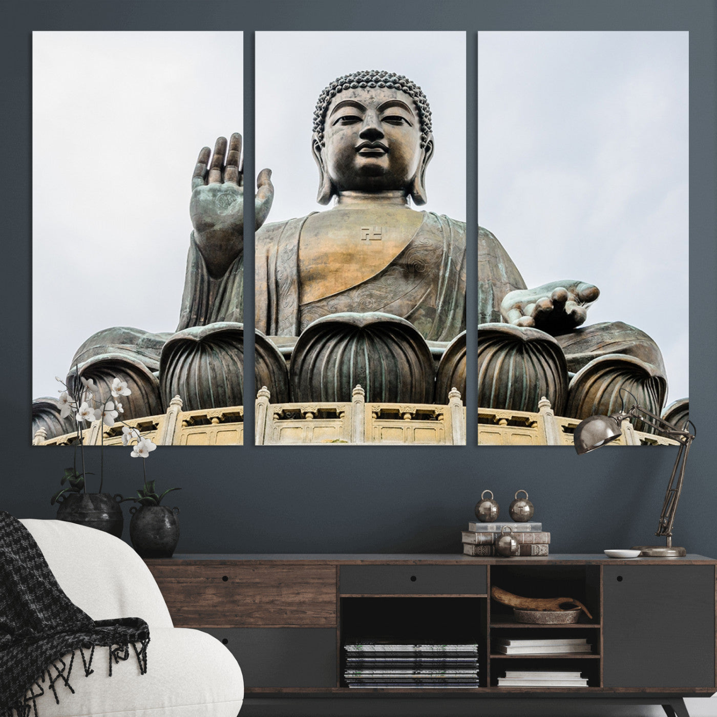 -Buddha Statue Wall Art Canvas Print