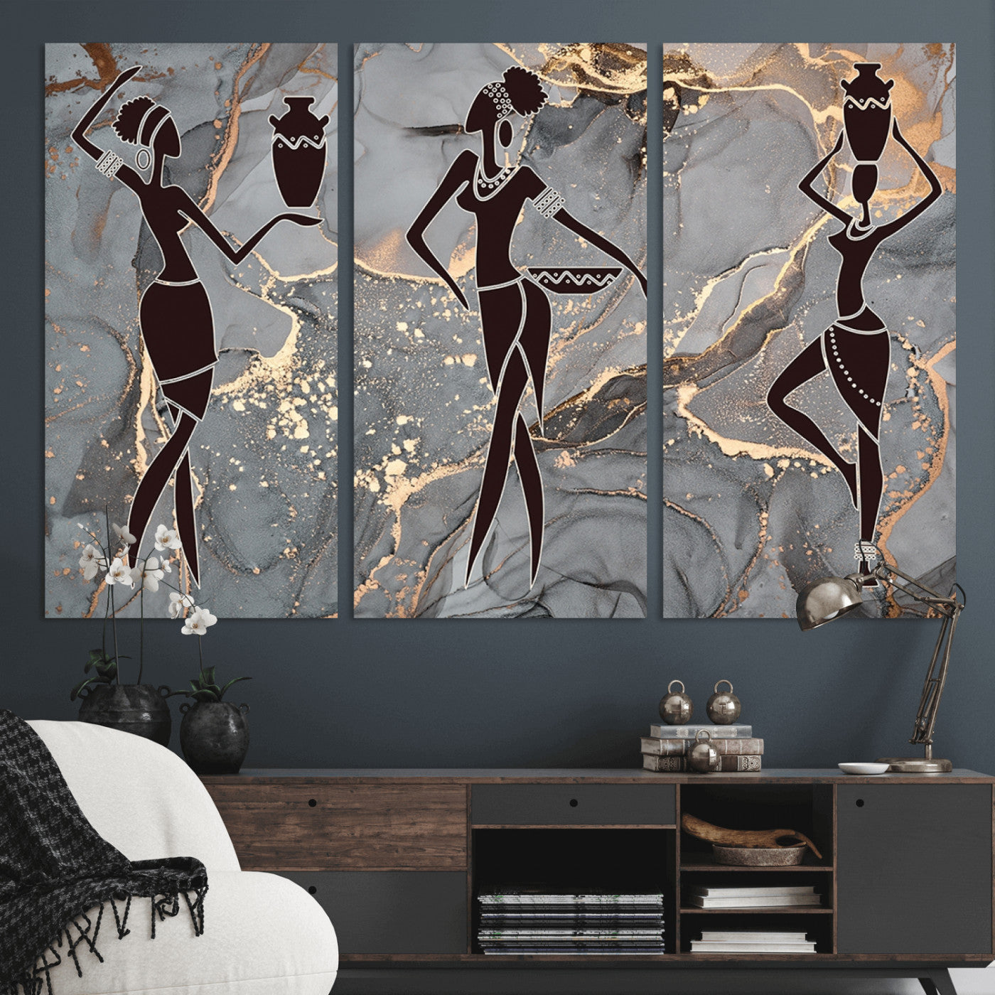 25097-MGV-CV-36X24-Abstract African Womens Art Canvas Print