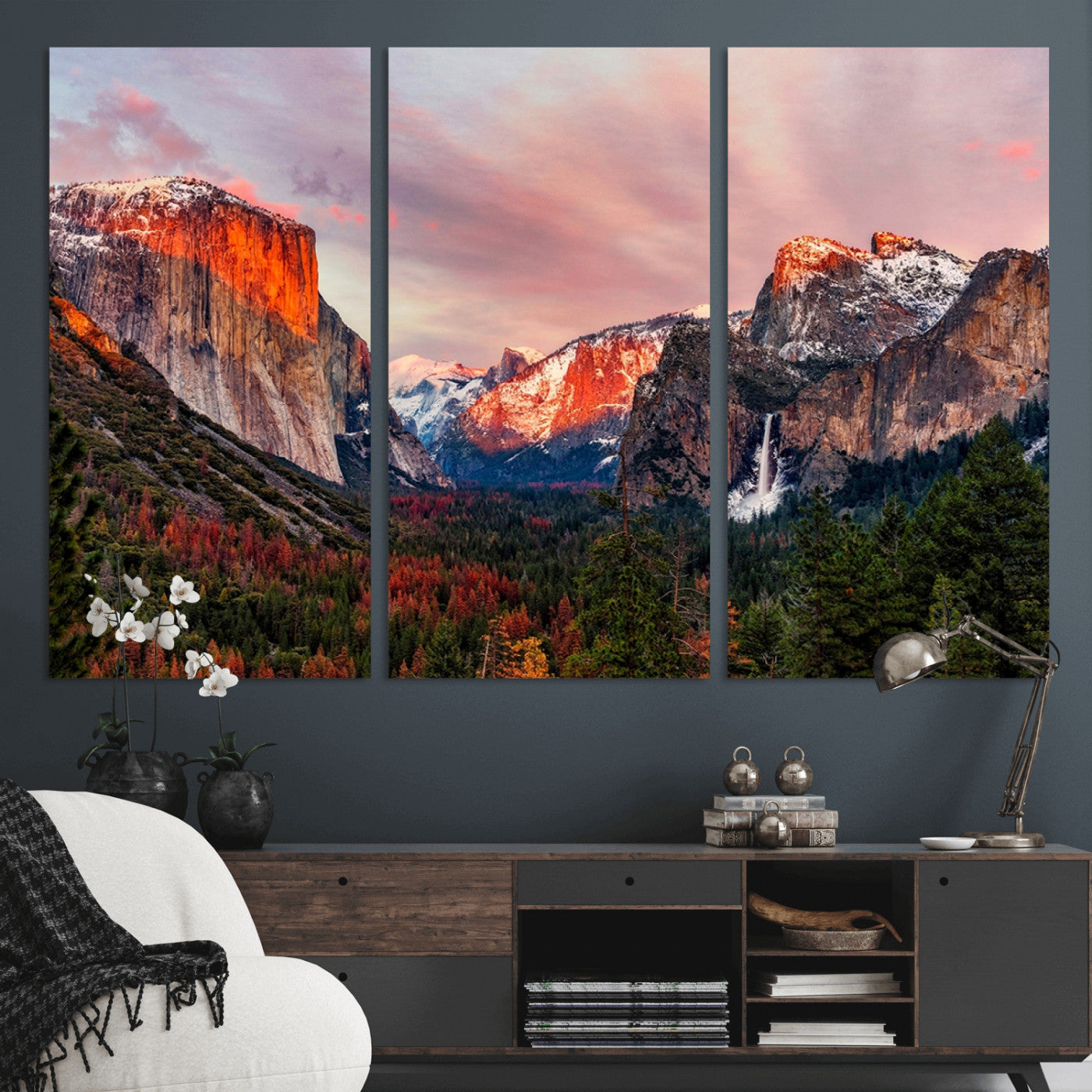 -Yosemite Half Dome Wall Art Canvas Print El Capitan
