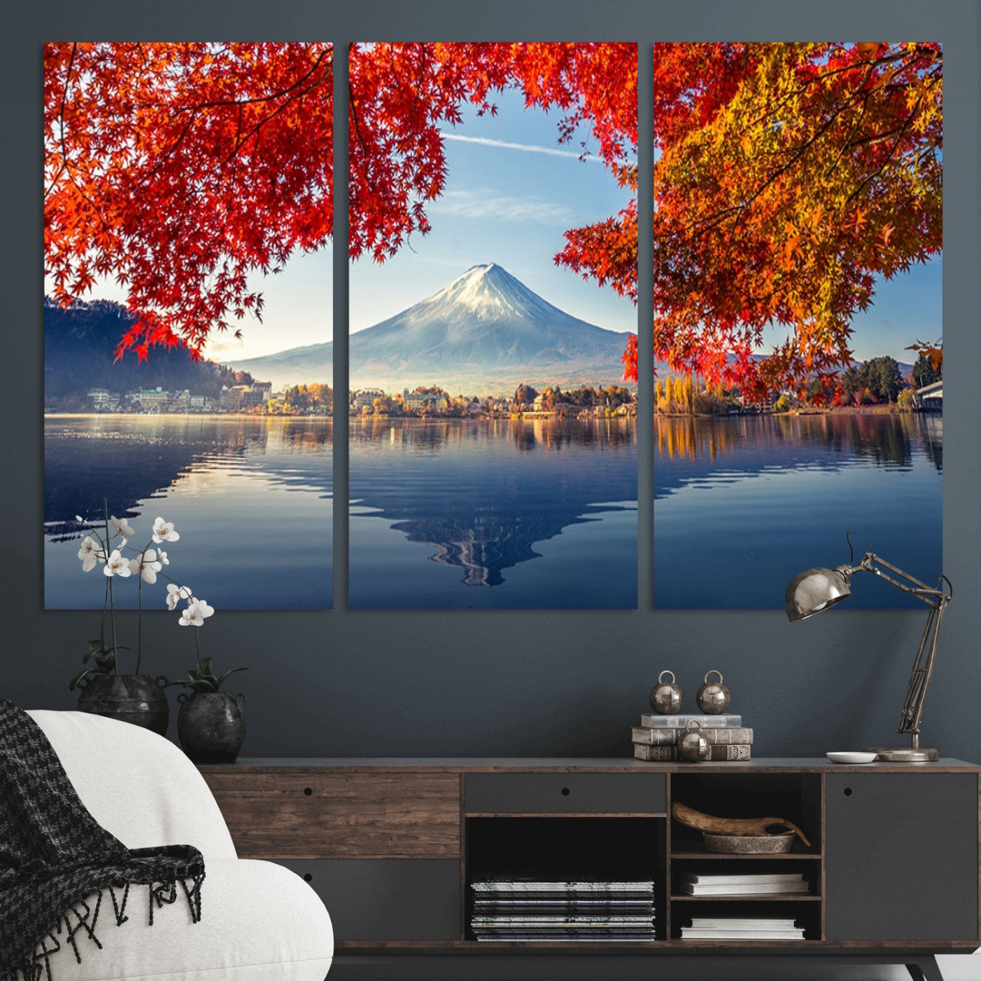 -Mount Fuji Canvas Wall Art Japan Autumn Mountain Canvas Print Wall Art
