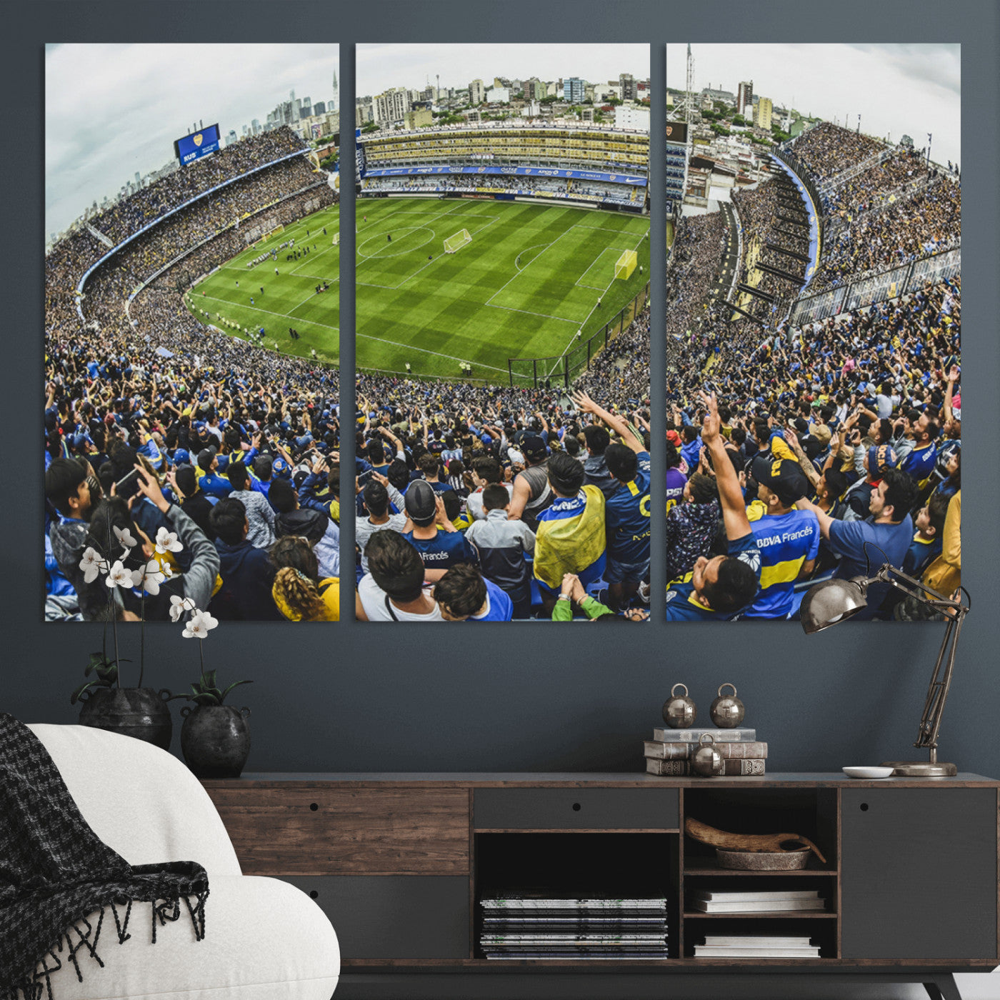 63839-MGV-CV-36X24-Boca Juniors Soccer Team Print Wall Art - Buenos Aires Bombonera Stadium Canvas Print
