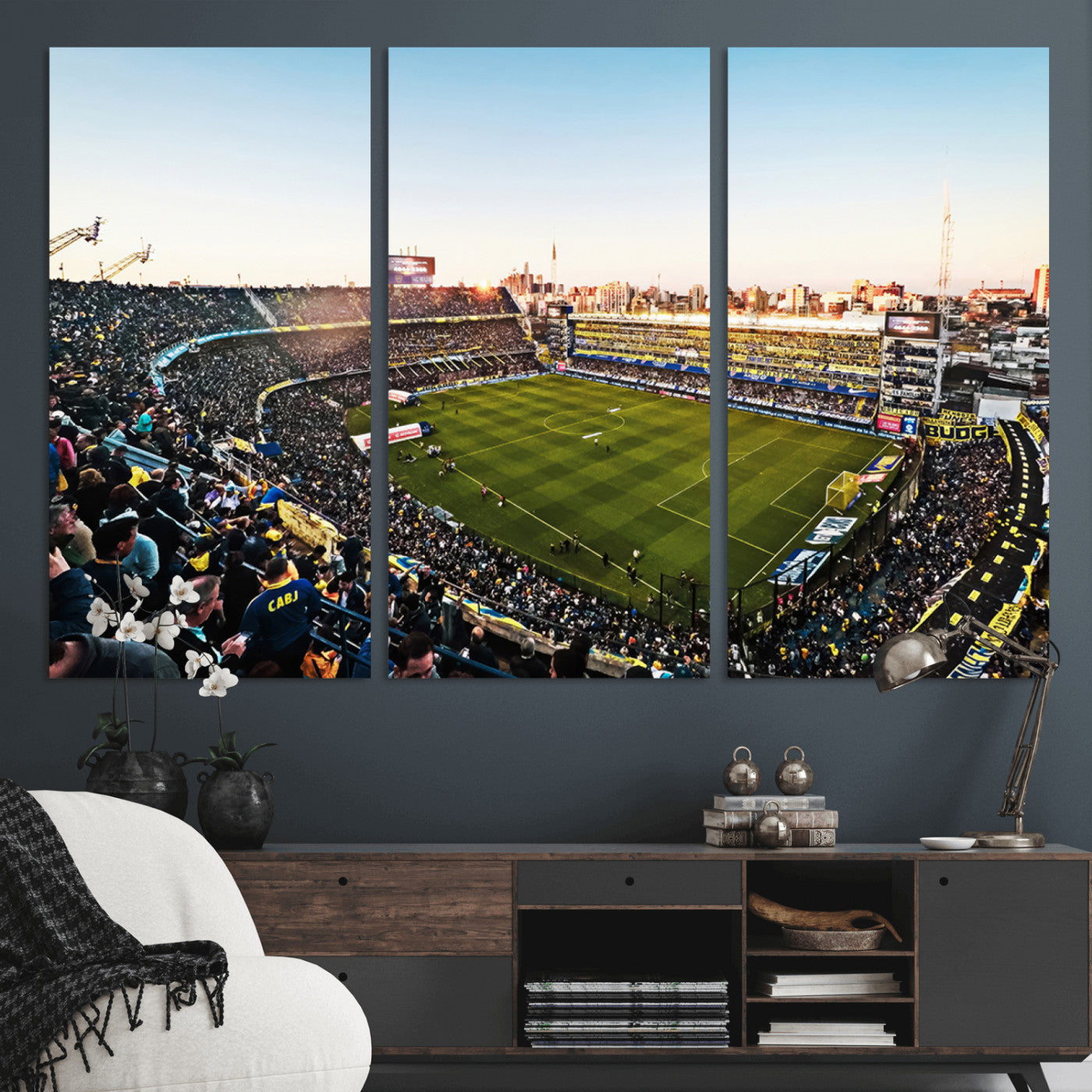 50105-MGV-CV-36X24-Boca Juniors Soccer Team Print - Buenos Aires Bombonera Stadium Wall Art Canvas Print