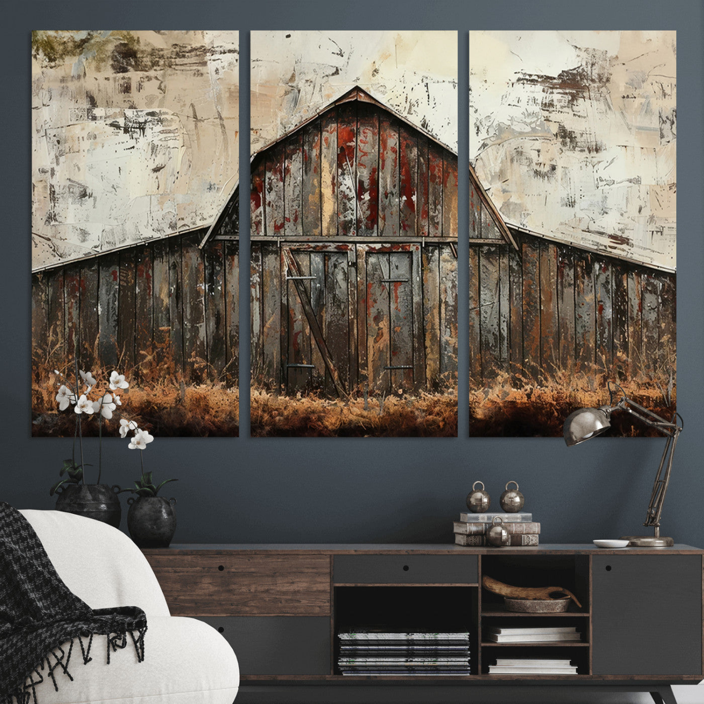 -Rustic Barn Wall Art | Farmhouse Wall Decor Canvas Print | Ready to Hang Barn Decor for Cabin or