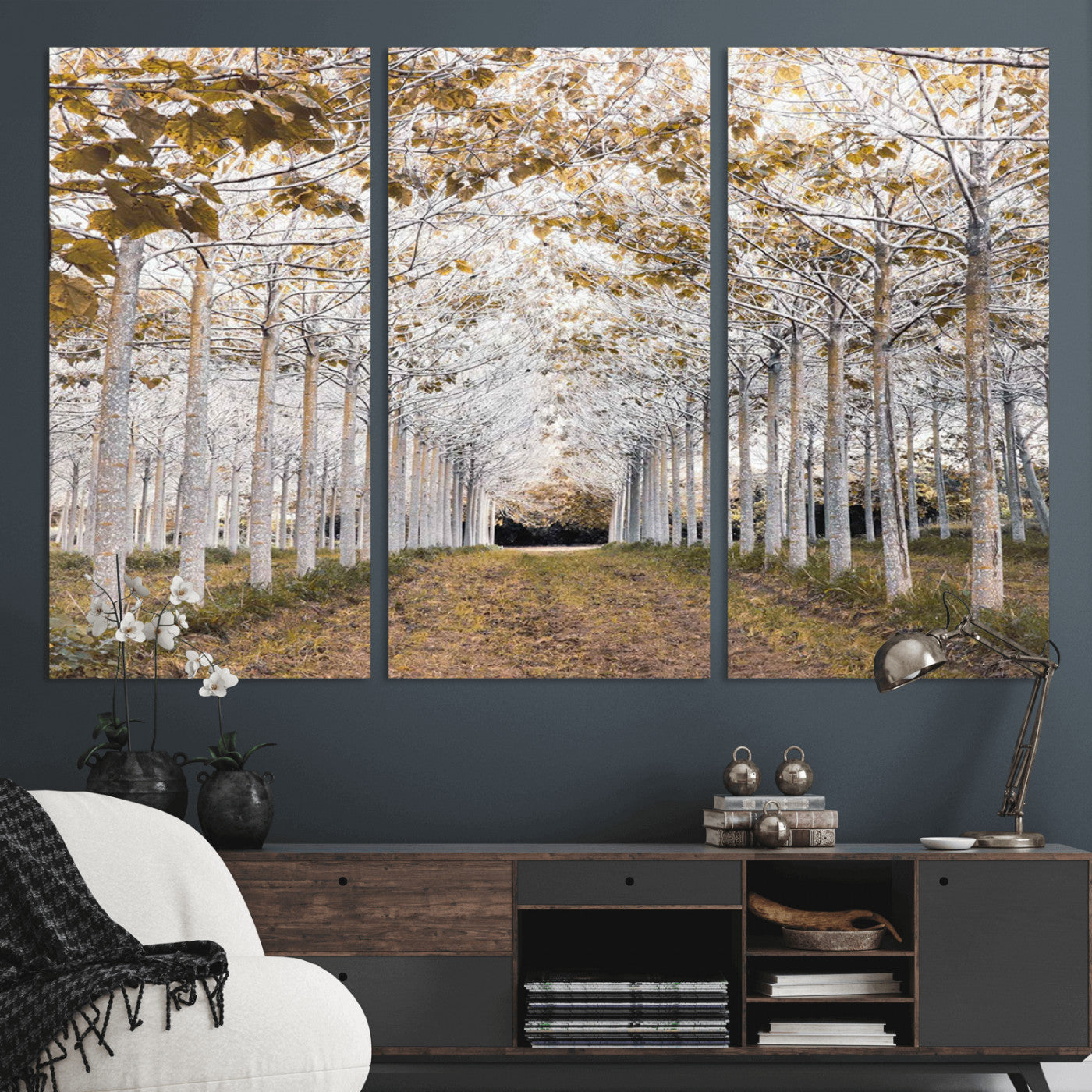 -Forest Grove Wall Art | Serene Pathway Canvas Print | Ready to Hang and Framed Nature Wall Decor for