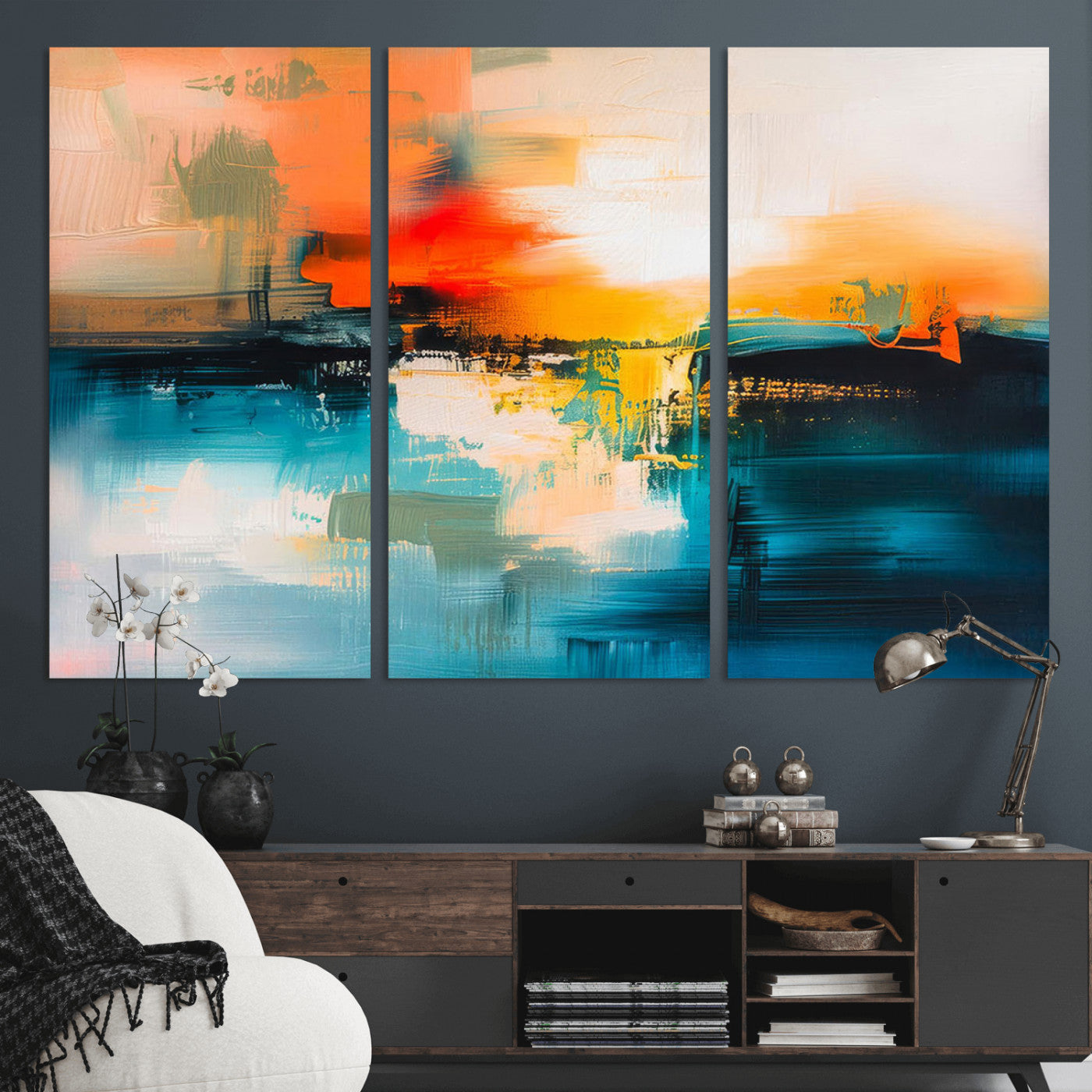 37083-MGV-CV-36X24-Colorful Abstract Wall Art | Bold Modern Canvas Print | Ready to Hang and Framed for Living Room or