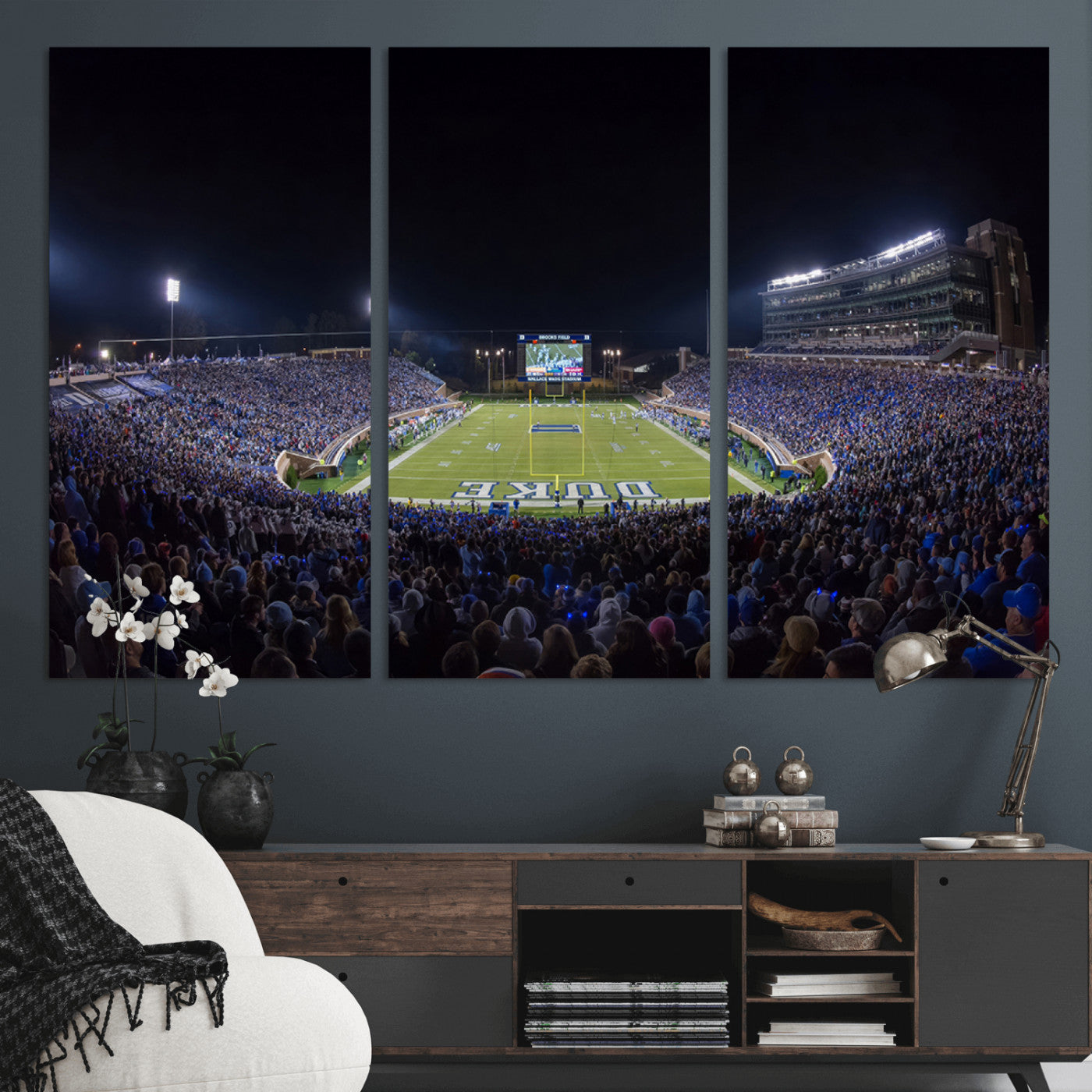 21070-MGV-CV-36X24-Duke University Blue Devils Football Team Print - Durham Wallace Wade Stadium Wall Art Canvas Print