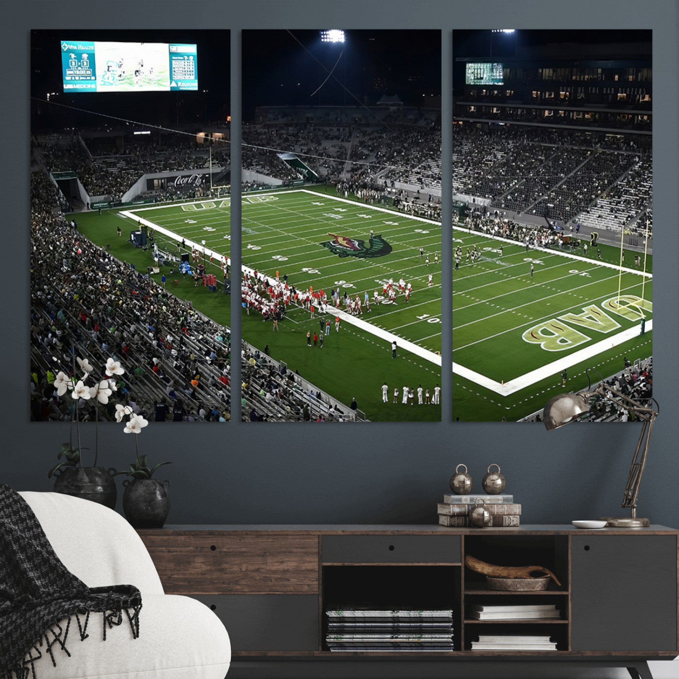 -UAB Blazers Football Team Print - Birmingham Protective Stadium Wall Art Canvas Print