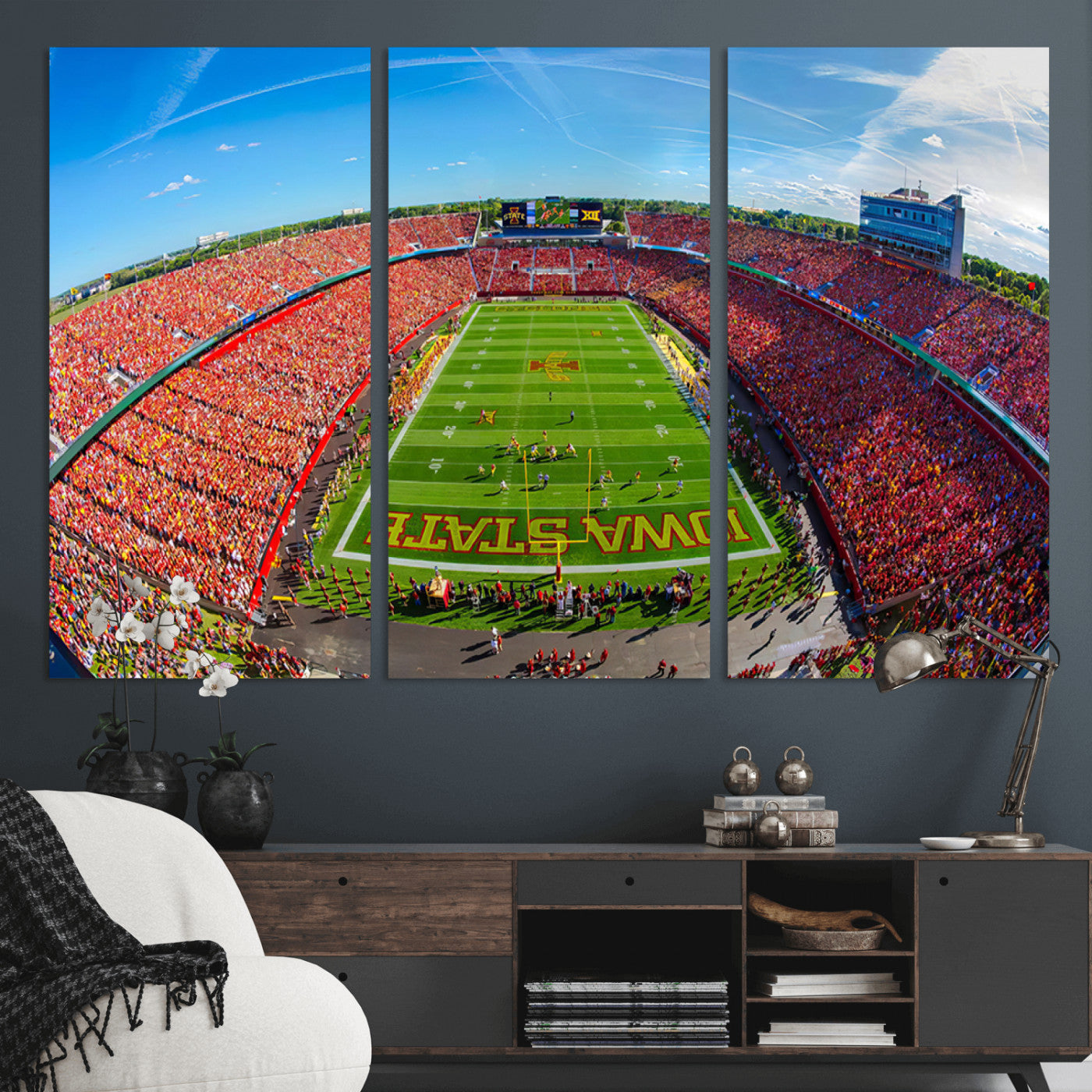 -Iowa State University Cyclones Football Team Print - Ames Jack Trice Stadium Art Canvas Print