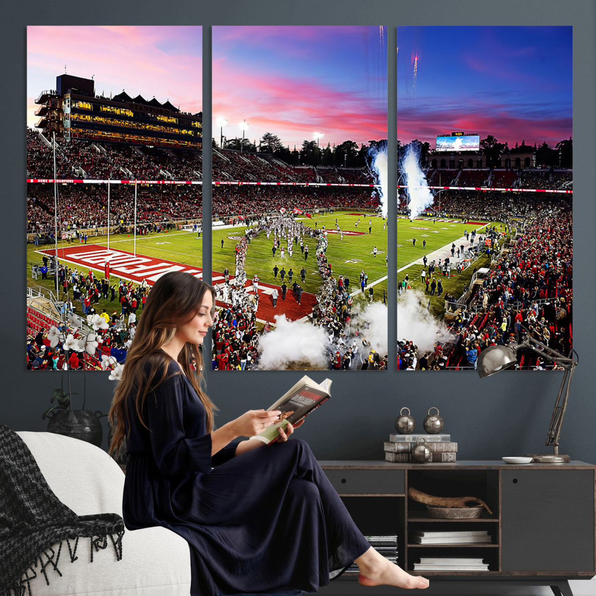 25557-PAN-FL-20X10 - Stanford University Cardinal Football Team Print - Stanford Stadium Wall Art Canvas Print